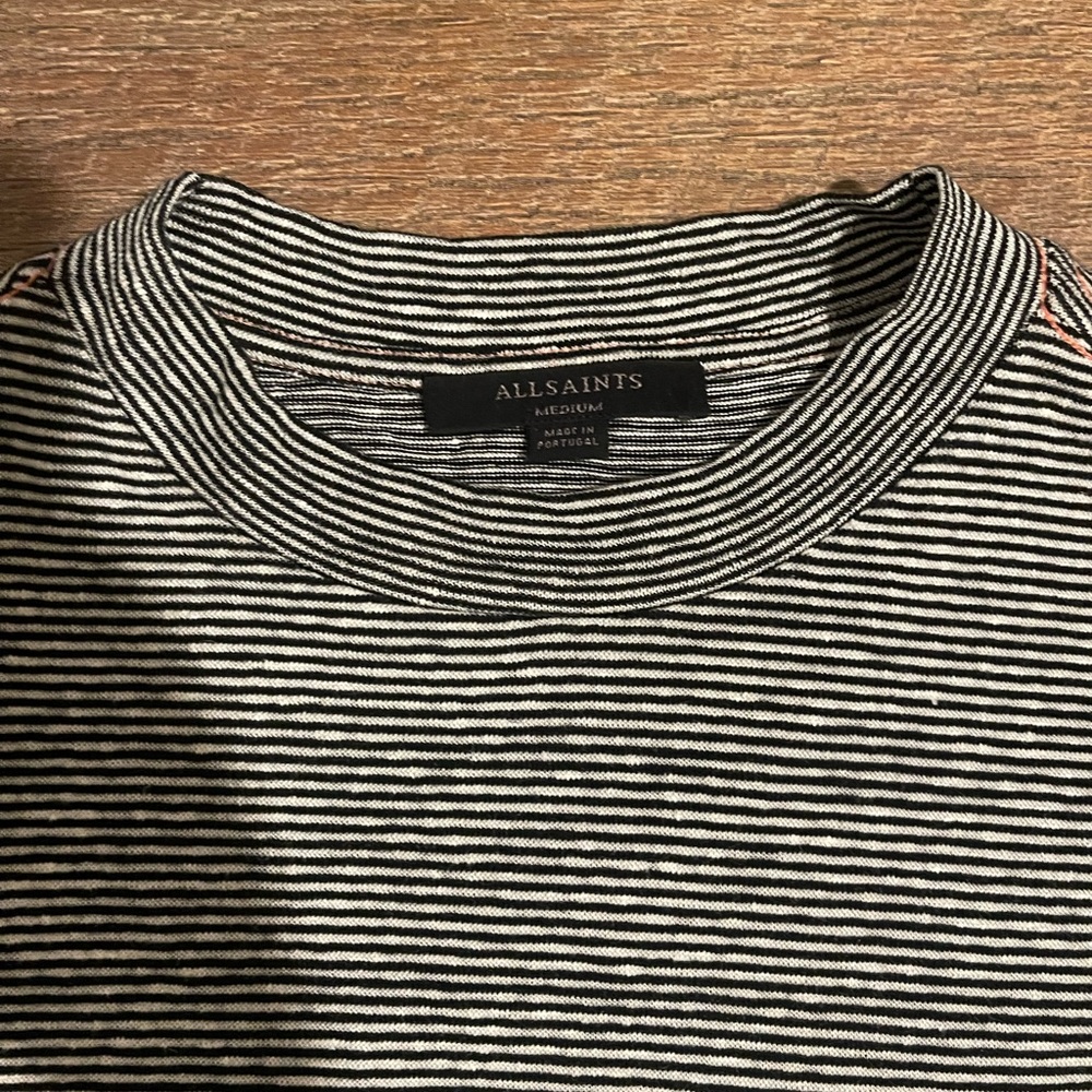 All Saints Striped Cropped Top with Side Tie - Picture 2 of 2
